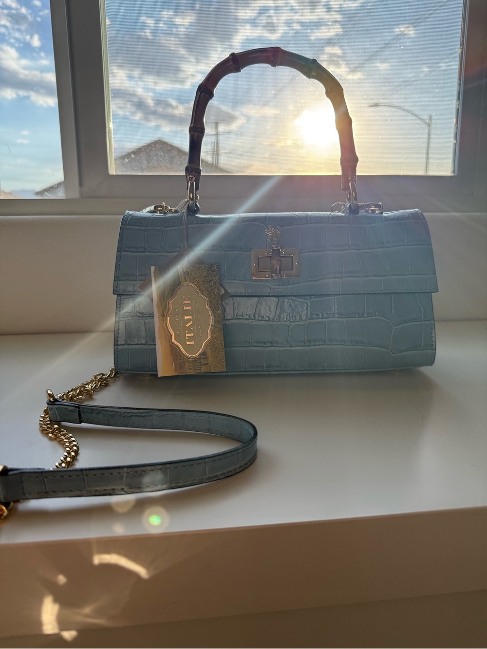 Pratesi Top-Handle Bag - Light Blue NWT